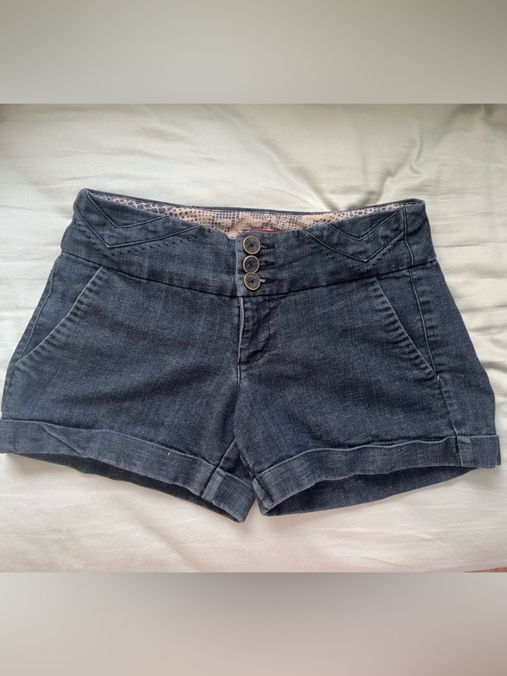 Dark Indigo Denim Women’s Shorts - Classic High-Waist Style